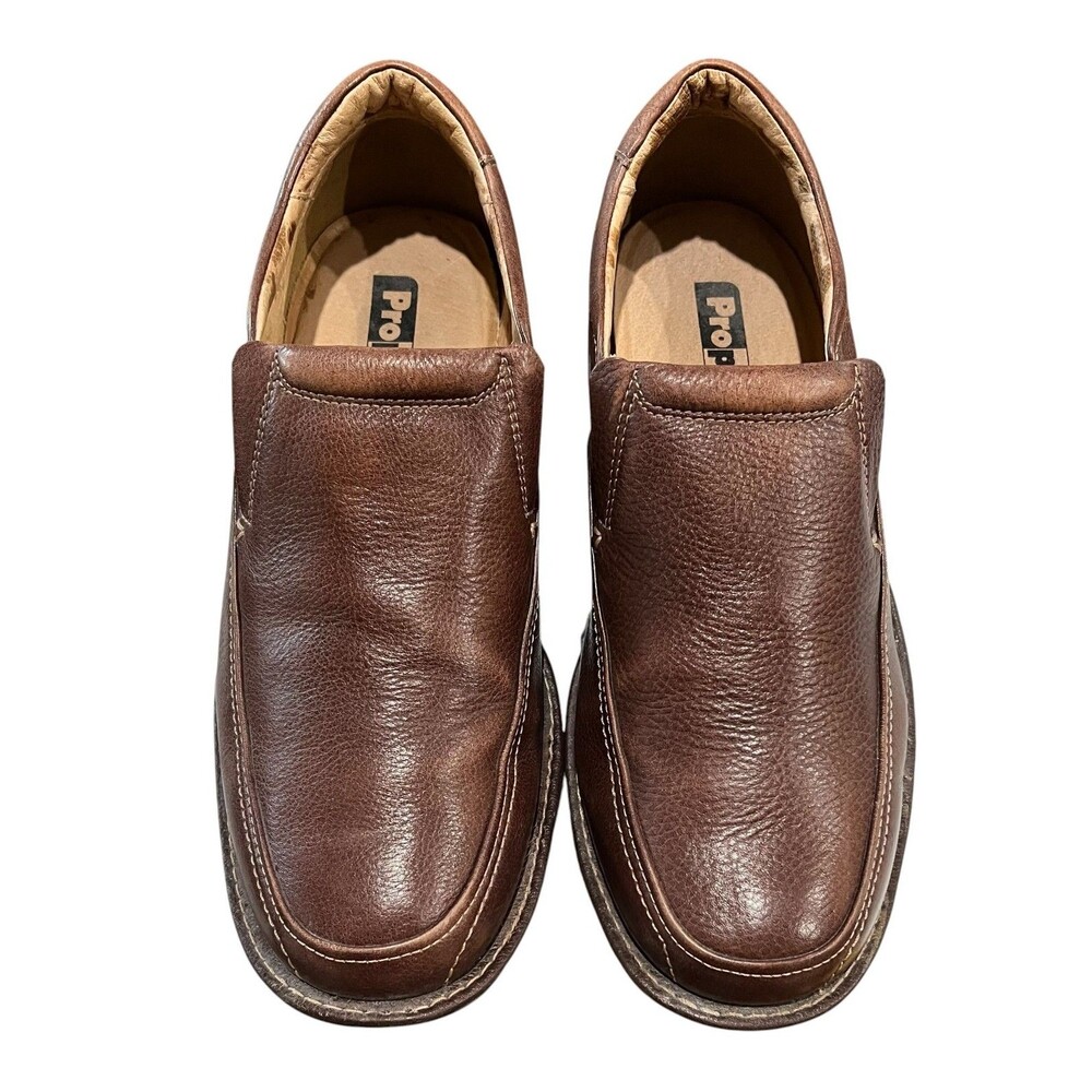 Propet Men's Sonoma M4211 Brown Leather Dress Walking Loafers  Size 11.5 XW (3W)